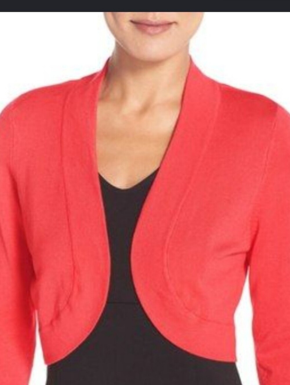 Dress barn cardigan MP crop Silloette  Coral NWT one button great style for p…